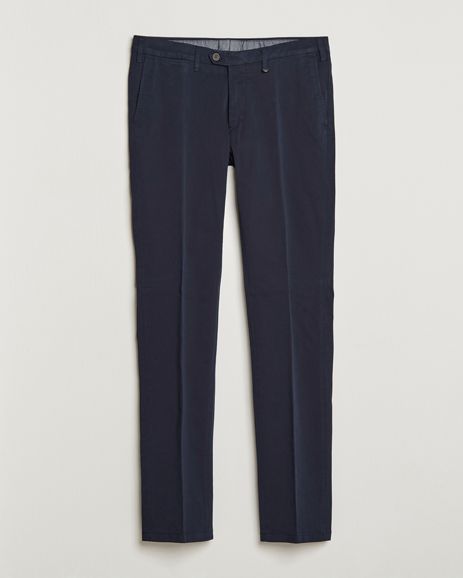 Men | Trousers | Canali | Cotton Stretch Chinos Navy