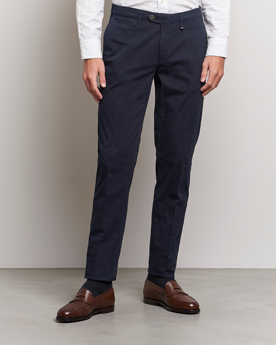 Men | Canali | Canali | Cotton Stretch Chinos Navy