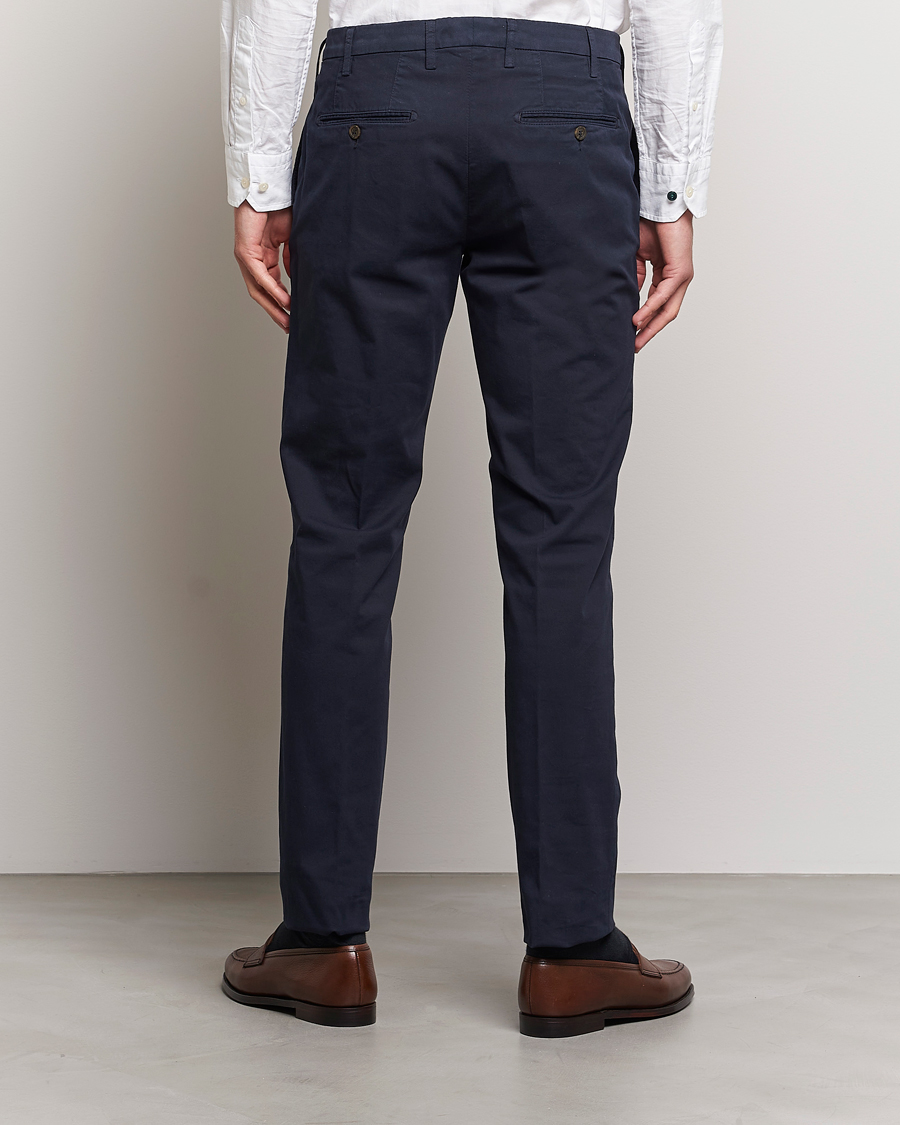 Men | Trousers | Canali | Cotton Stretch Chinos Navy