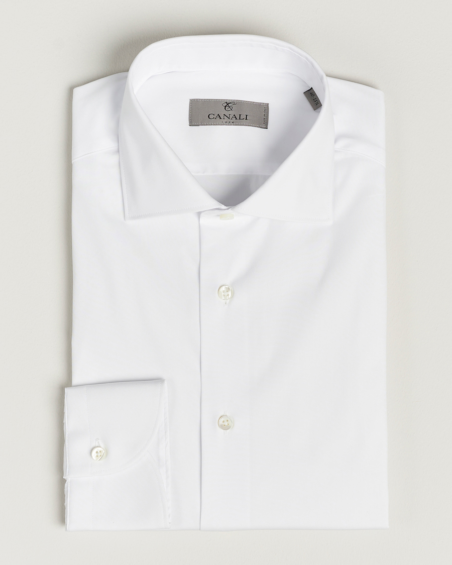 Men | | Canali | Slim Fit Cotton/Stretch Shirt White