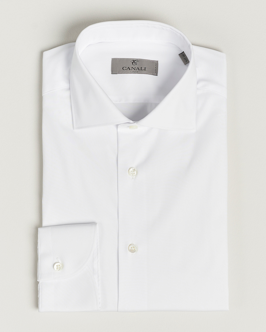 Men | Shirts | Canali | Slim Fit Cotton/Stretch Shirt White