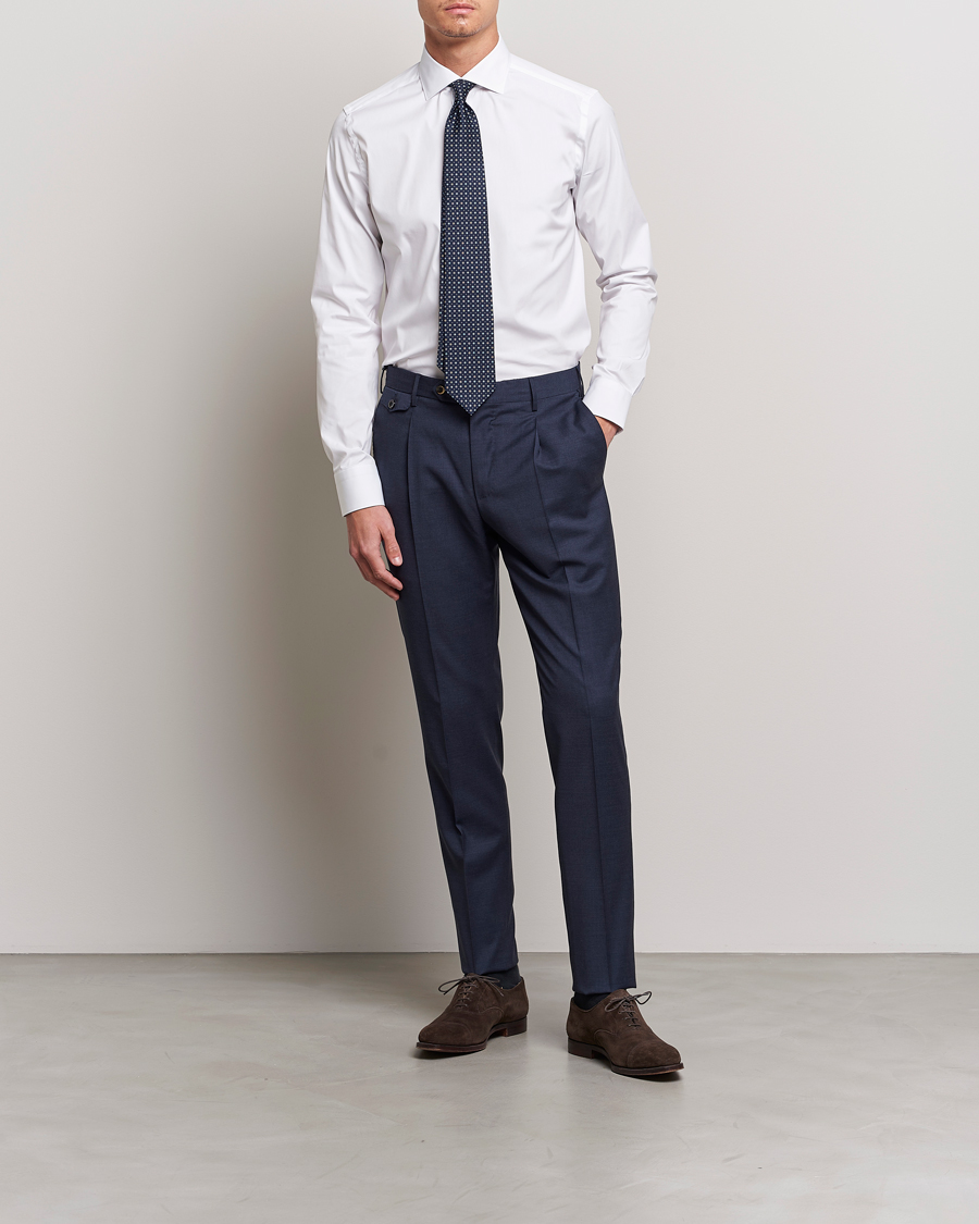 Men | Shirts | Canali | Slim Fit Cotton/Stretch Shirt White
