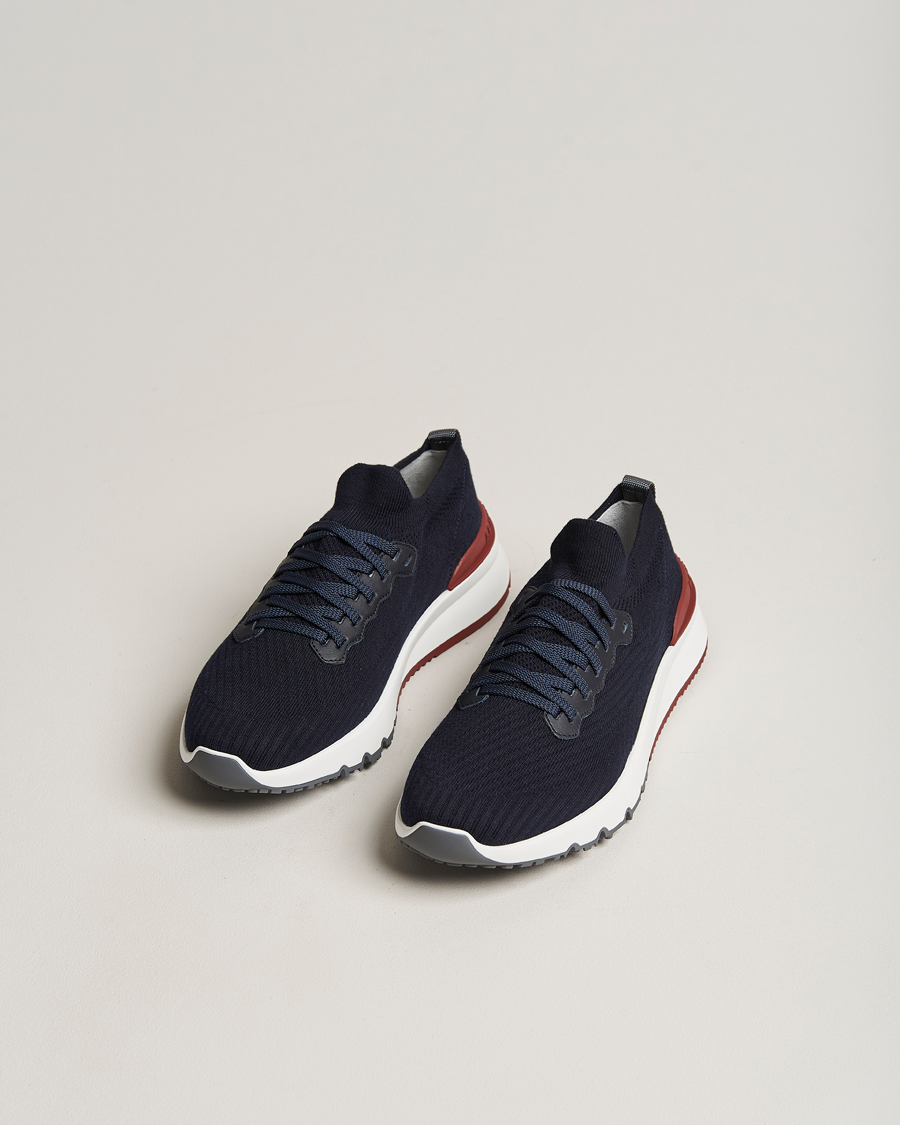 Men | Running Sneakers | Brunello Cucinelli | Mesh Running Sneakers Navy