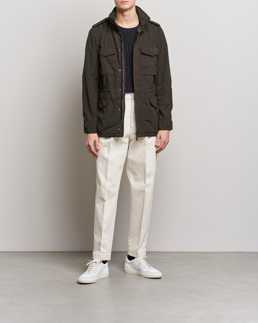 Men | Coats & Jackets | Aspesi | Giubotto Garment Dyed Field Jacket Dark Military