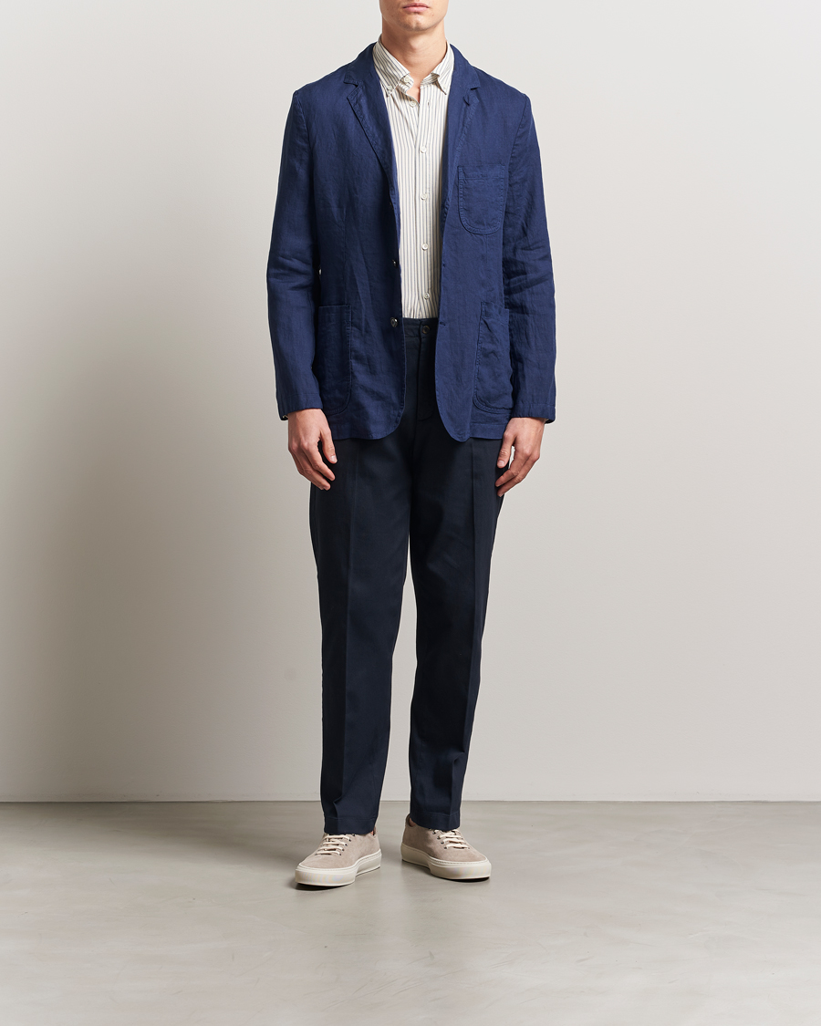 Men | Blazers | Aspesi | Samuraki Linen Blazer Navy