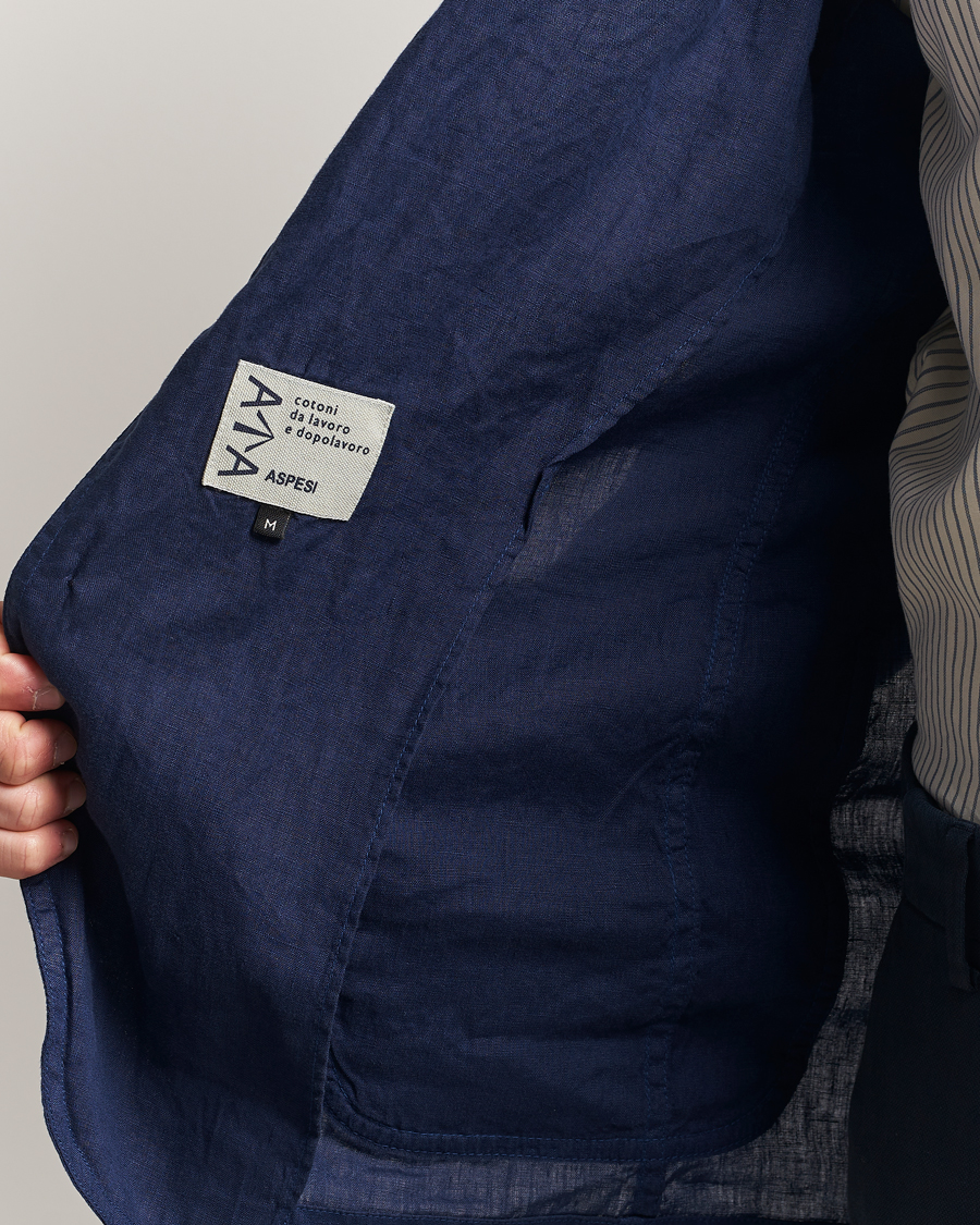 Men | Blazers | Aspesi | Samuraki Linen Blazer Navy