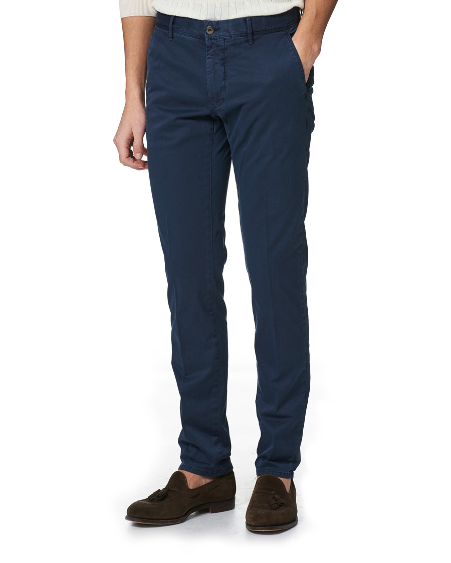 Men | Trousers | Incotex | Slim Fit Garment Dyed Slacks Navy