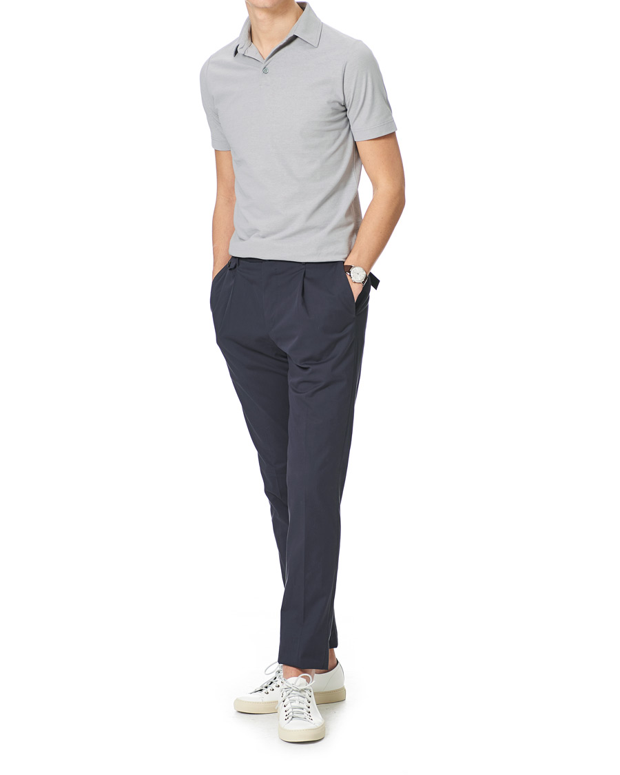 Men |  | Zanone | Ice Cotton Short Sleeve Polo Light Grey