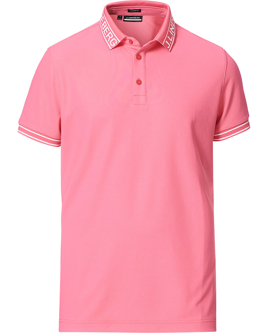Men | Polo Shirts | J.Lindeberg | Austin Regular Golf Polo Hot Pink