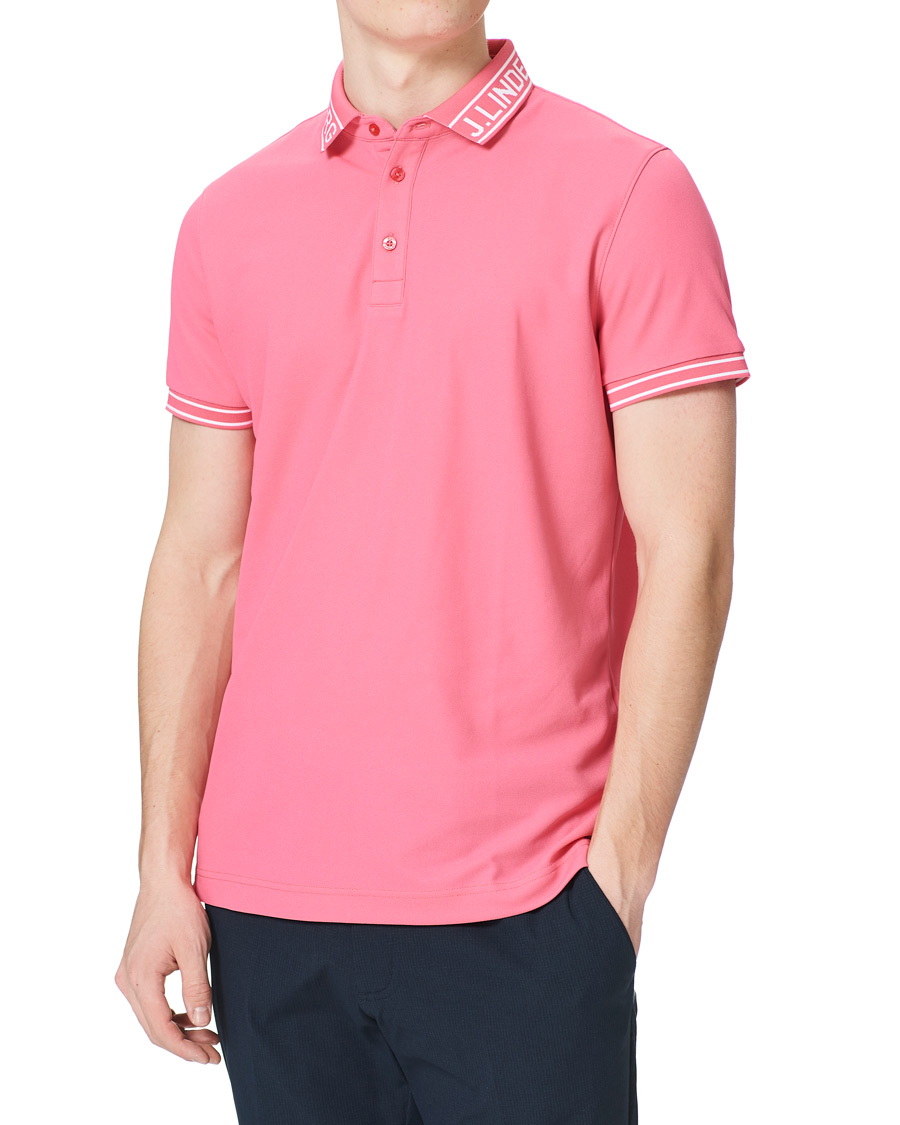 Men | Polo Shirts | J.Lindeberg | Austin Regular Golf Polo Hot Pink