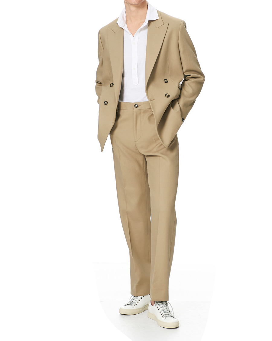 Men | Trousers | J.Lindeberg | Haij Double Weaved Trousers Batique Khaki