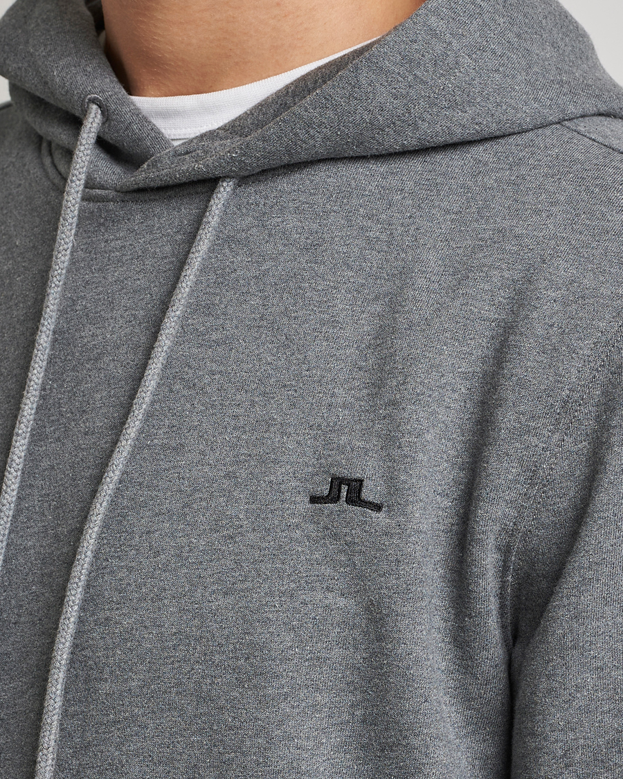Men | Sweaters & Knitwear | J.Lindeberg | Cal Sweat Hoodie Grey Melange