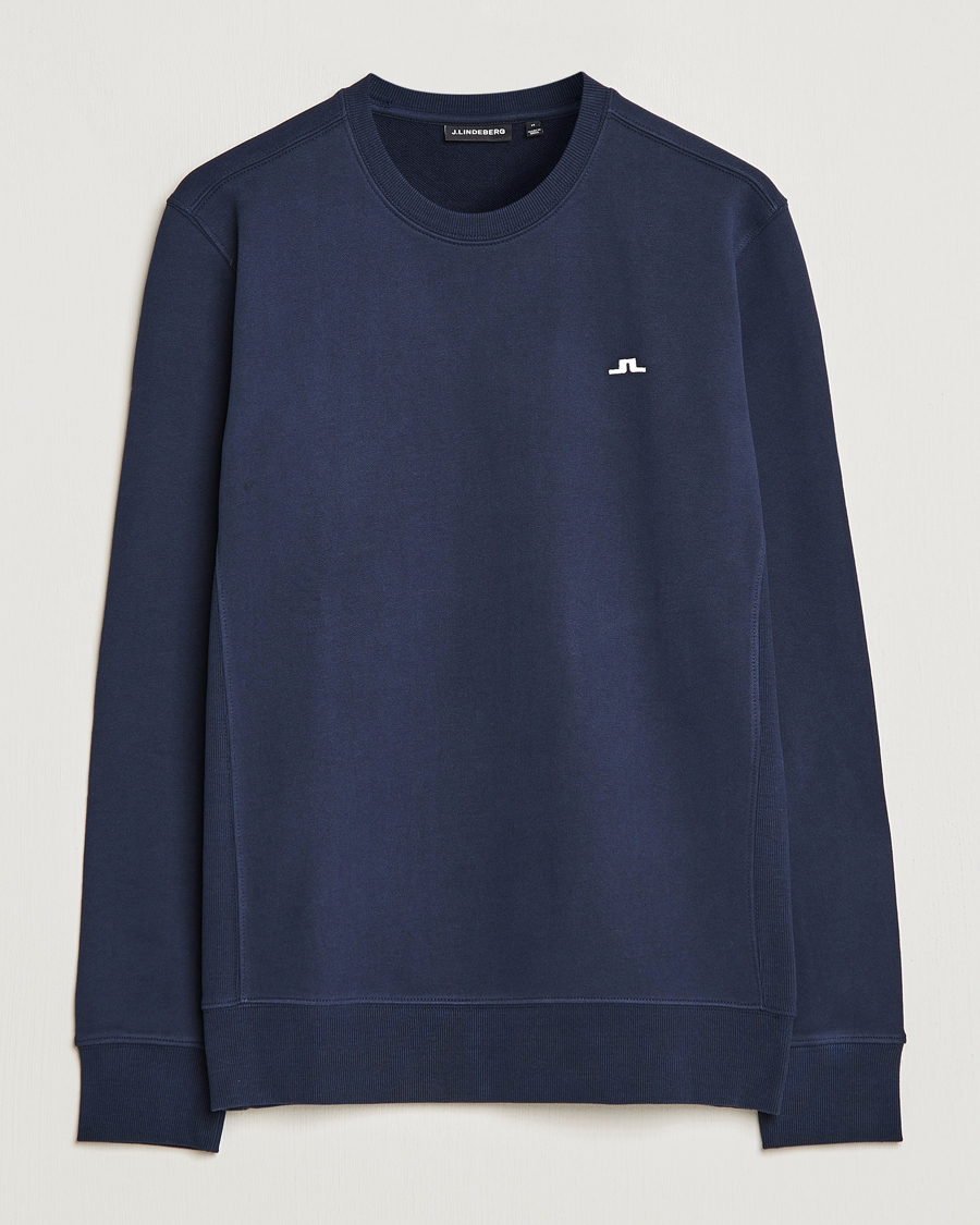 Men | Sweaters & Knitwear | J.Lindeberg | Cal Crew Neck Sweat Navy
