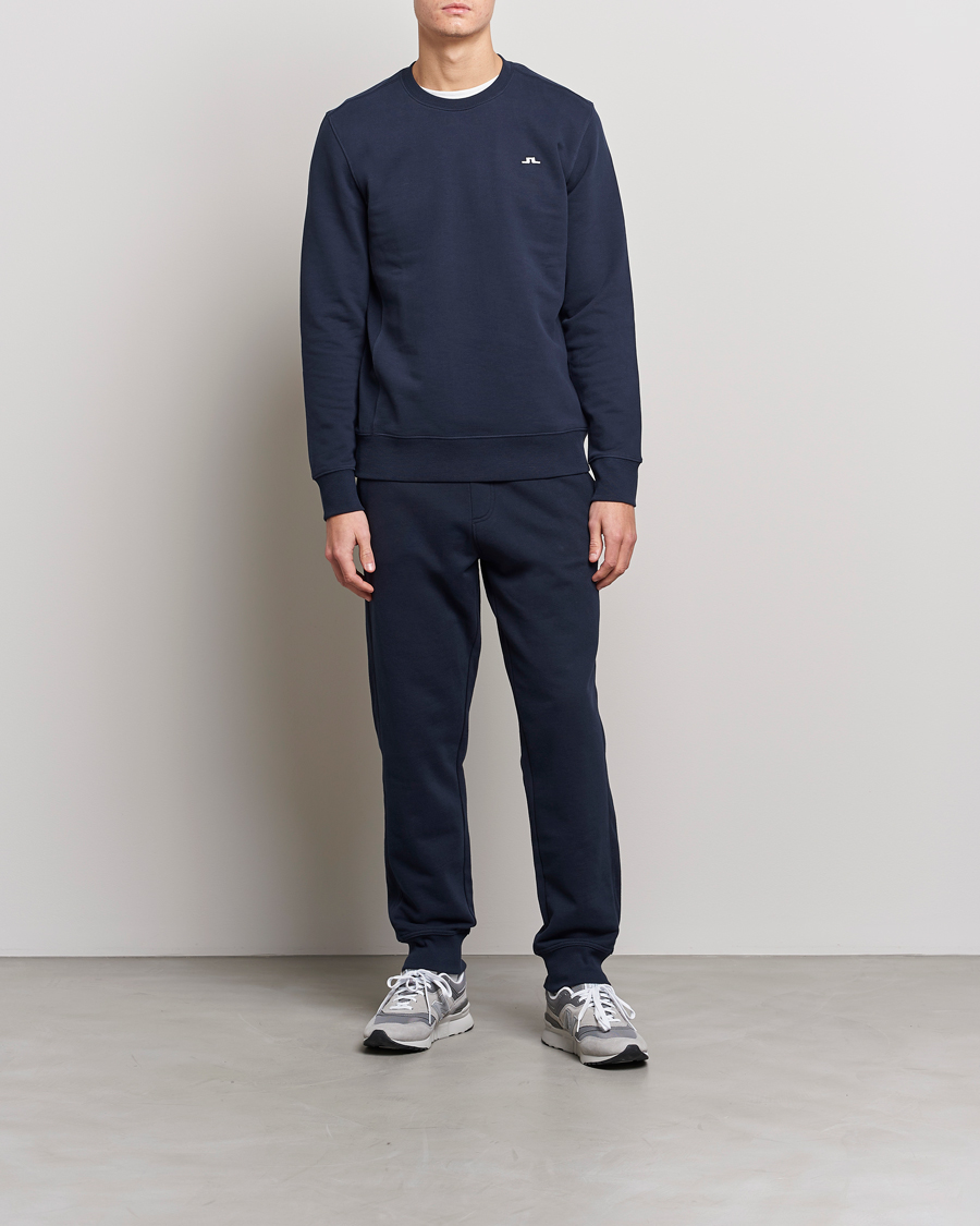 Men | Sweaters & Knitwear | J.Lindeberg | Cal Crew Neck Sweat Navy