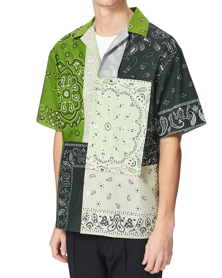 Men | Shirts | KENZO | Patchwork Short Sleeves Shirt Green