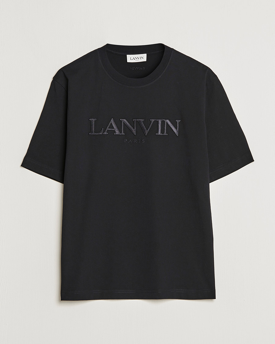 Men | T-Shirts | Lanvin | Embroidered Tonal Logo T-Shirt Black