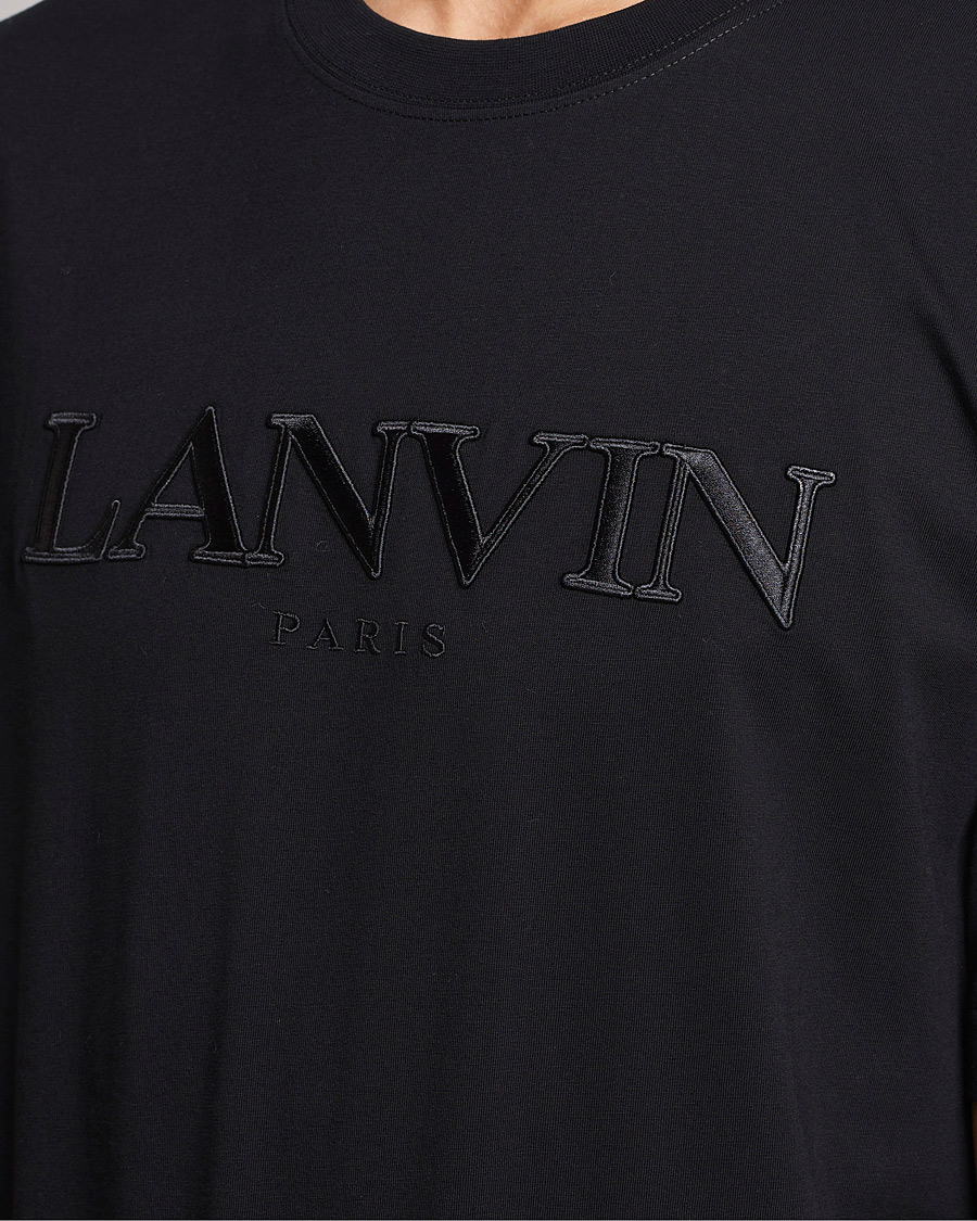 Men | T-Shirts | Lanvin | Embroidered Tonal Logo T-Shirt Black
