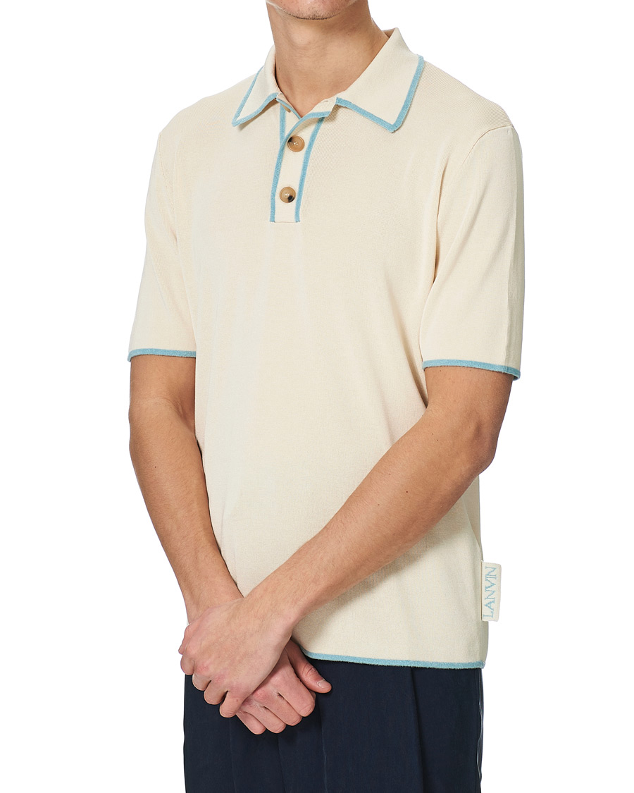 Men | Polo Shirts | Lanvin | Knitted Short Sleeve Polo Ecru