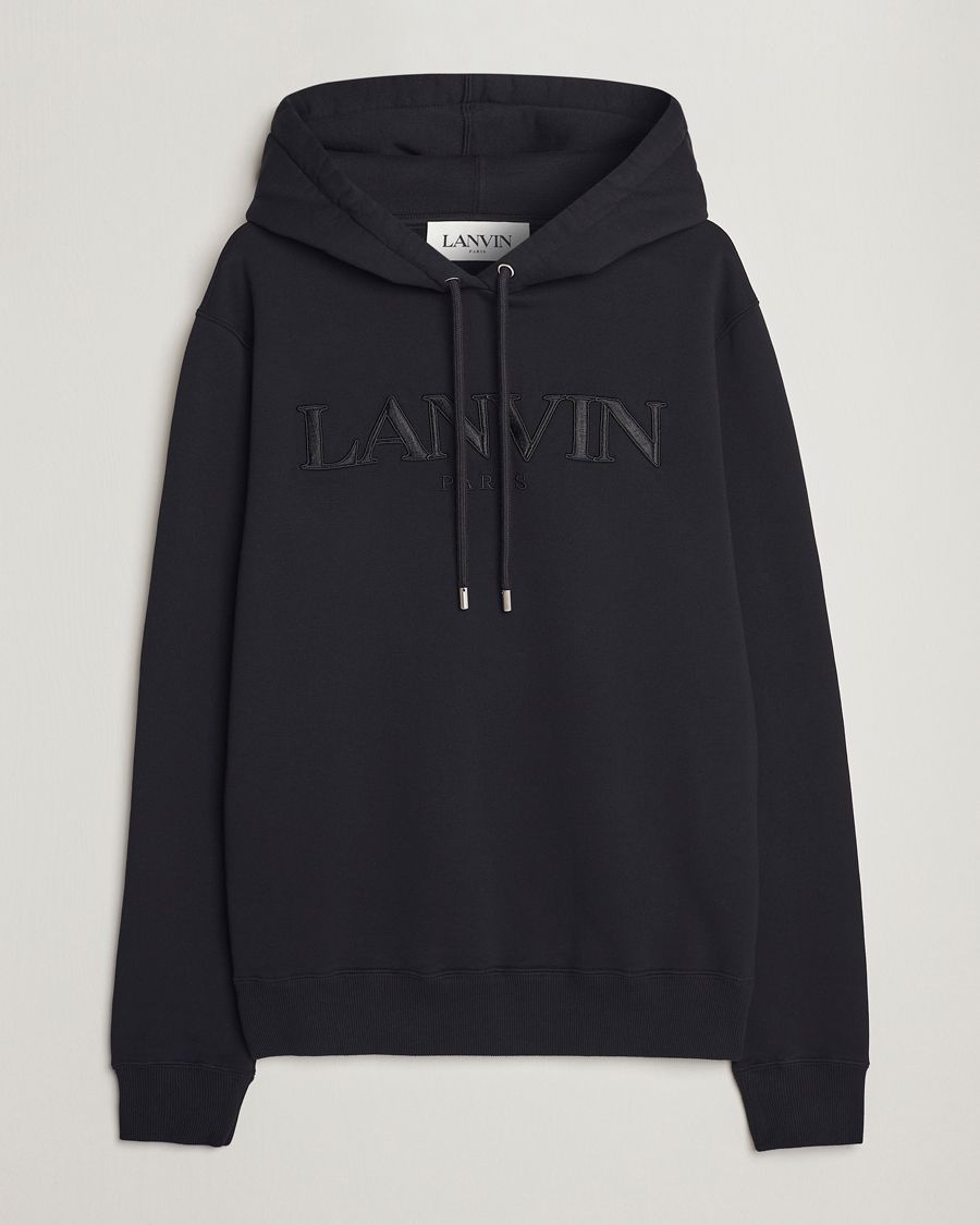 Men | Sweaters & Knitwear | Lanvin | Curb Logo Hoodie Black
