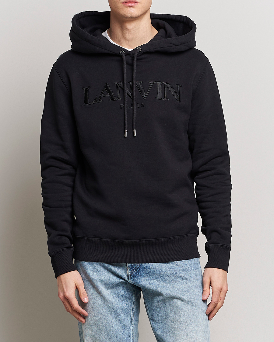 Men | Luxury Brands | Lanvin | Curb Logo Hoodie Black