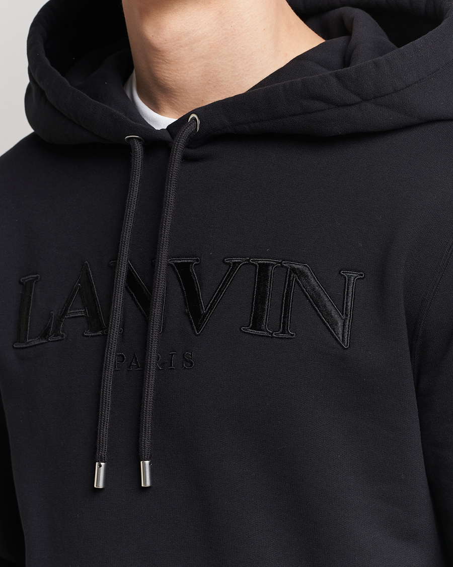 Men | Sweaters & Knitwear | Lanvin | Curb Logo Hoodie Black