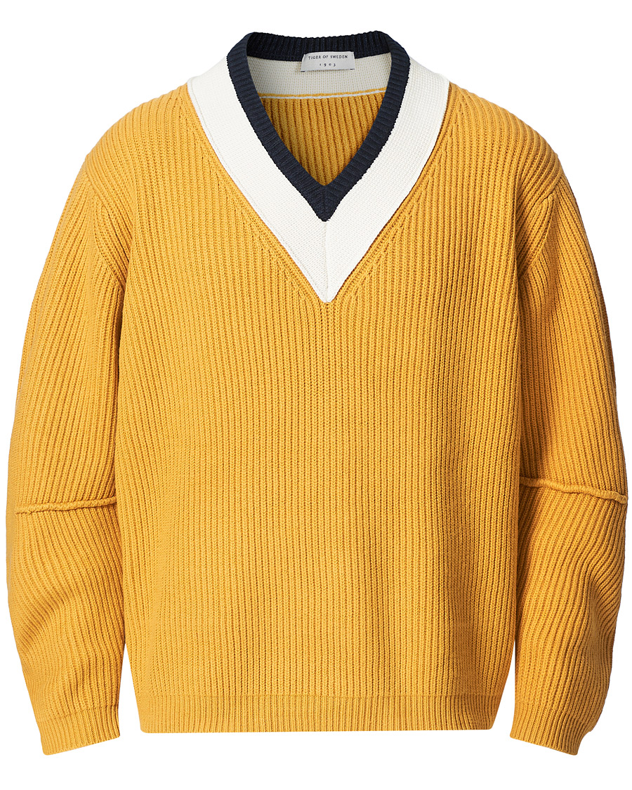 Men |  | Tiger of Sweden | Puck Knitted Sweater Yellow