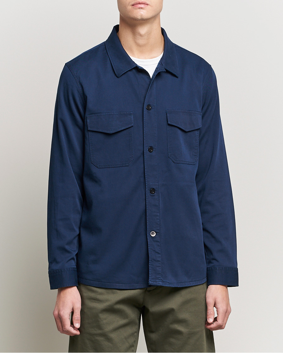 Men | Shirts | NN07 | Bernard Tencel Overshirt Navy