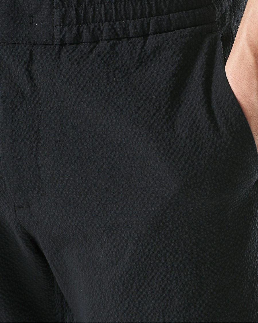 Men | Shorts | NN07 | Foss Seersucker Drawstring Shorts Black