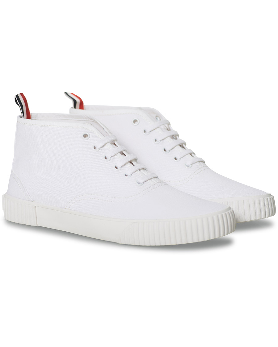 Men | High Sneakers | Thom Browne | Mid-Top Heritage Trainers White