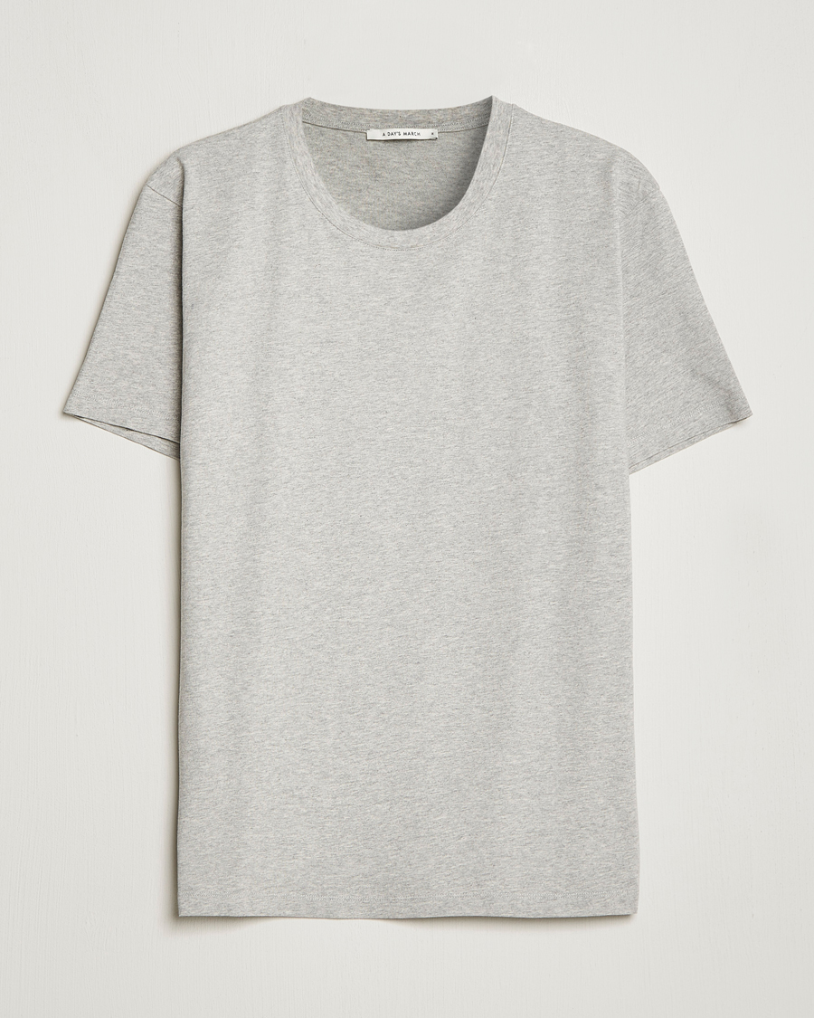 Men | Short Sleeve T-shirts | A Day's March | Classic Fit Tee Grey Melange