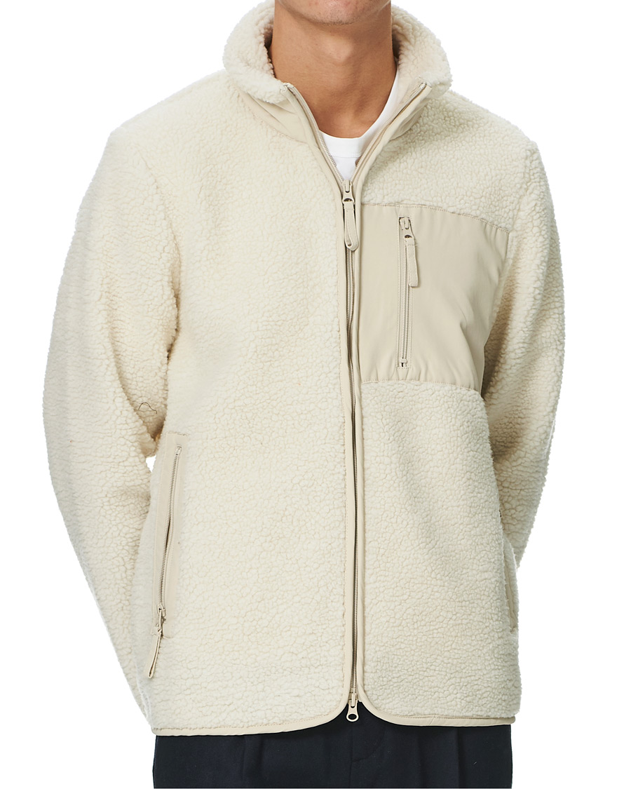 Men | Sweaters & Knitwear | A Day's March | Granån Recycled Fleece Jacket Off White