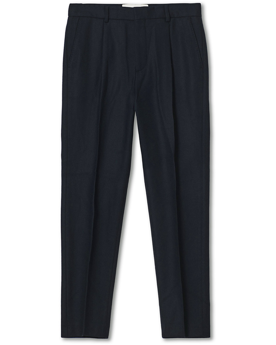 Men | Formal Trousers | A Day's March | Crovie Wool Trousers Navy
