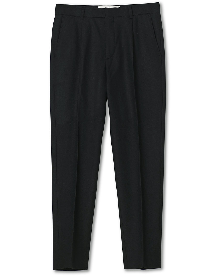 Men | Formal Trousers | A Day's March | Crovie Wool Trousers Black