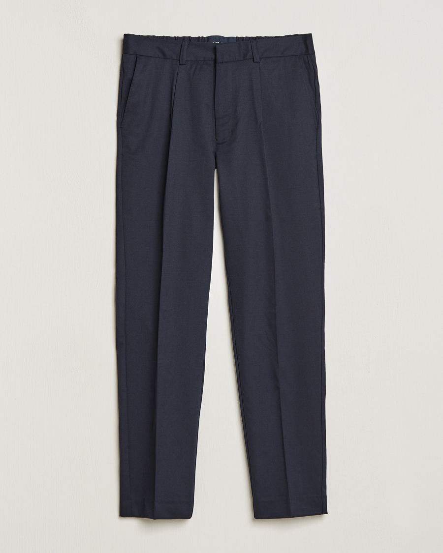 Men | A Day's March | A Day's March | Smart Trousers Wool Twill Navy