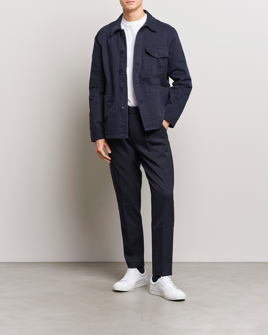Men |  | A Day's March | Smart Trousers Wool Twill Navy