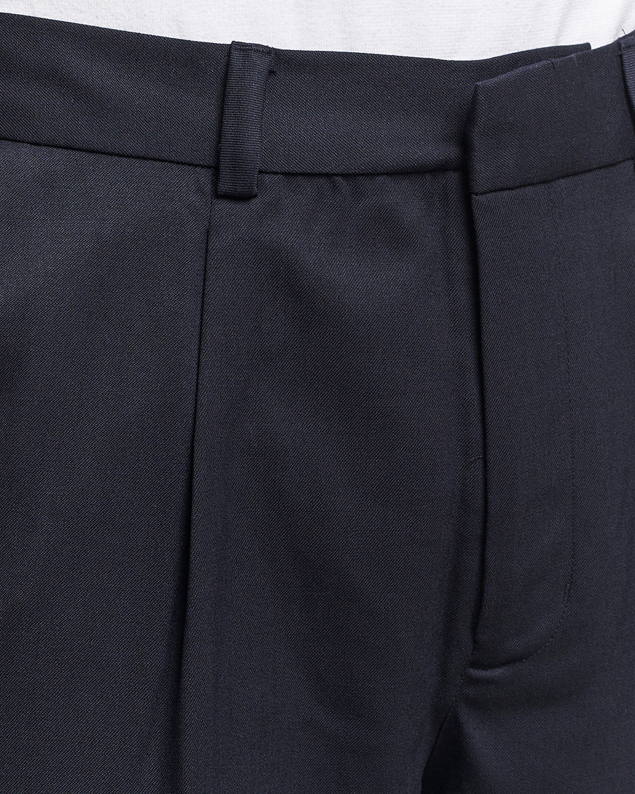 Men | Trousers | A Day's March | Smart Trousers Wool Twill Navy