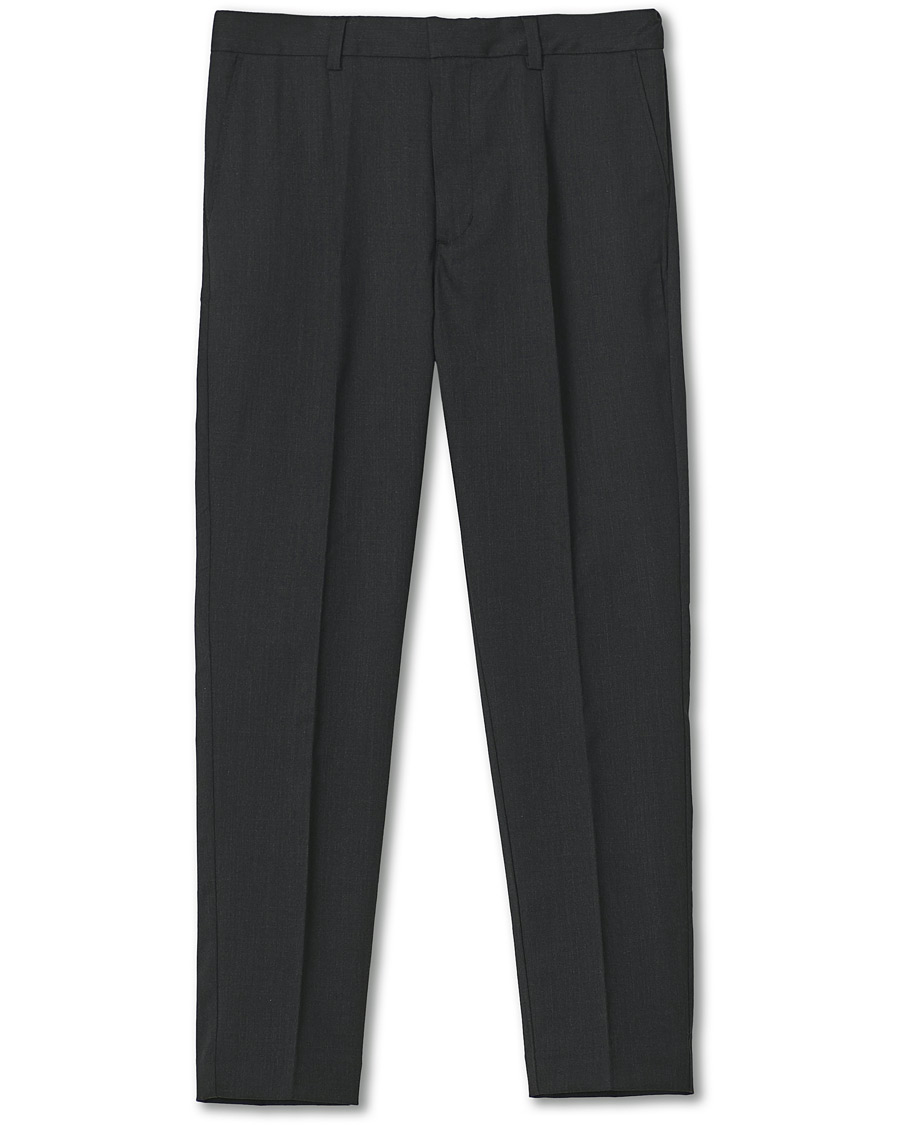 Men | Trousers | A Day's March | Smart Trousers Wool Twill Charcoal
