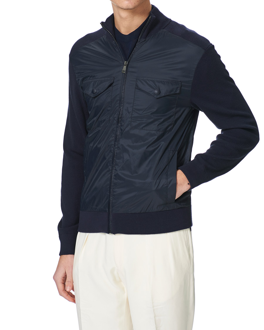 Men | Sweaters & Knitwear | Ralph Lauren Purple Label | Hybrid Zip Sweater Classic Navy