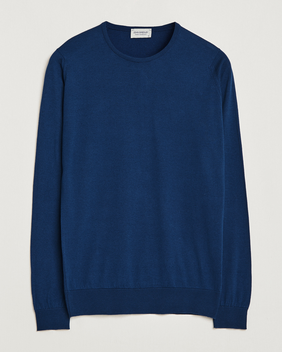 Men | Sweaters & Knitwear | John Smedley | Hatfield Sea Island Crew Neck Indigo