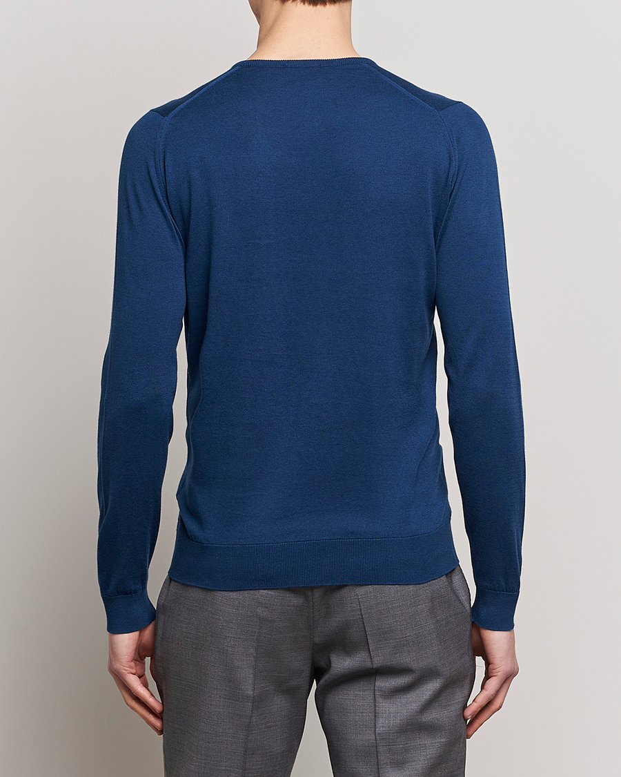 Men | Sweaters & Knitwear | John Smedley | Hatfield Sea Island Crew Neck Indigo