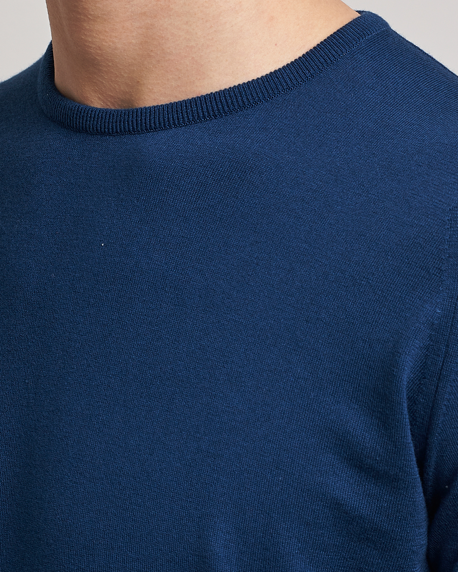 Men | Sweaters & Knitwear | John Smedley | Hatfield Sea Island Crew Neck Indigo