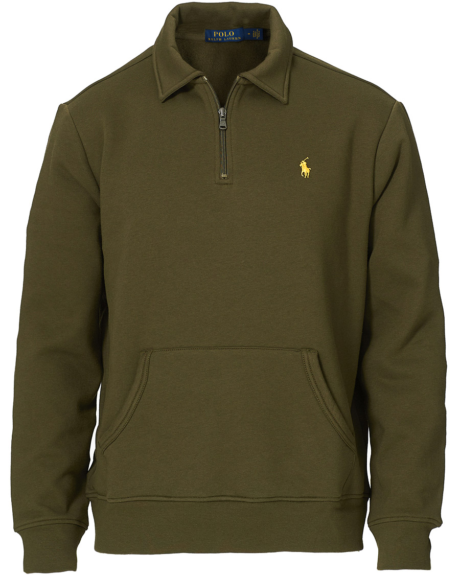 Men | Sweaters & Knitwear | Polo Ralph Lauren | Graphic Fleece Half Zip Sweater Defender Green