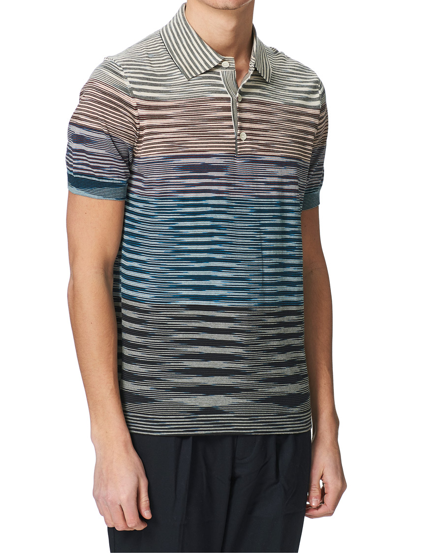 Men | Polo Shirts | Missoni | Degradé Knitted Short Sleeve Polo Multicolour