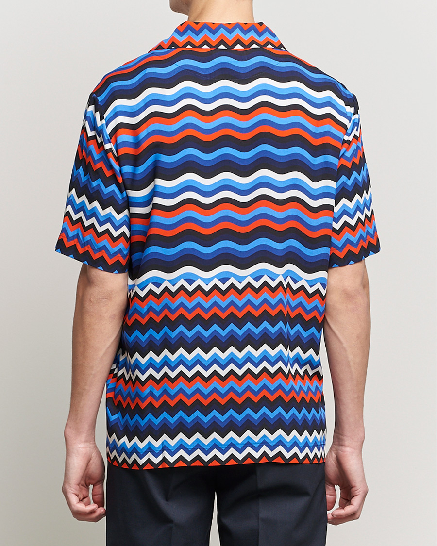Men | Shirts | Missoni | Zig Zag Bowling Shirt Navy/Red