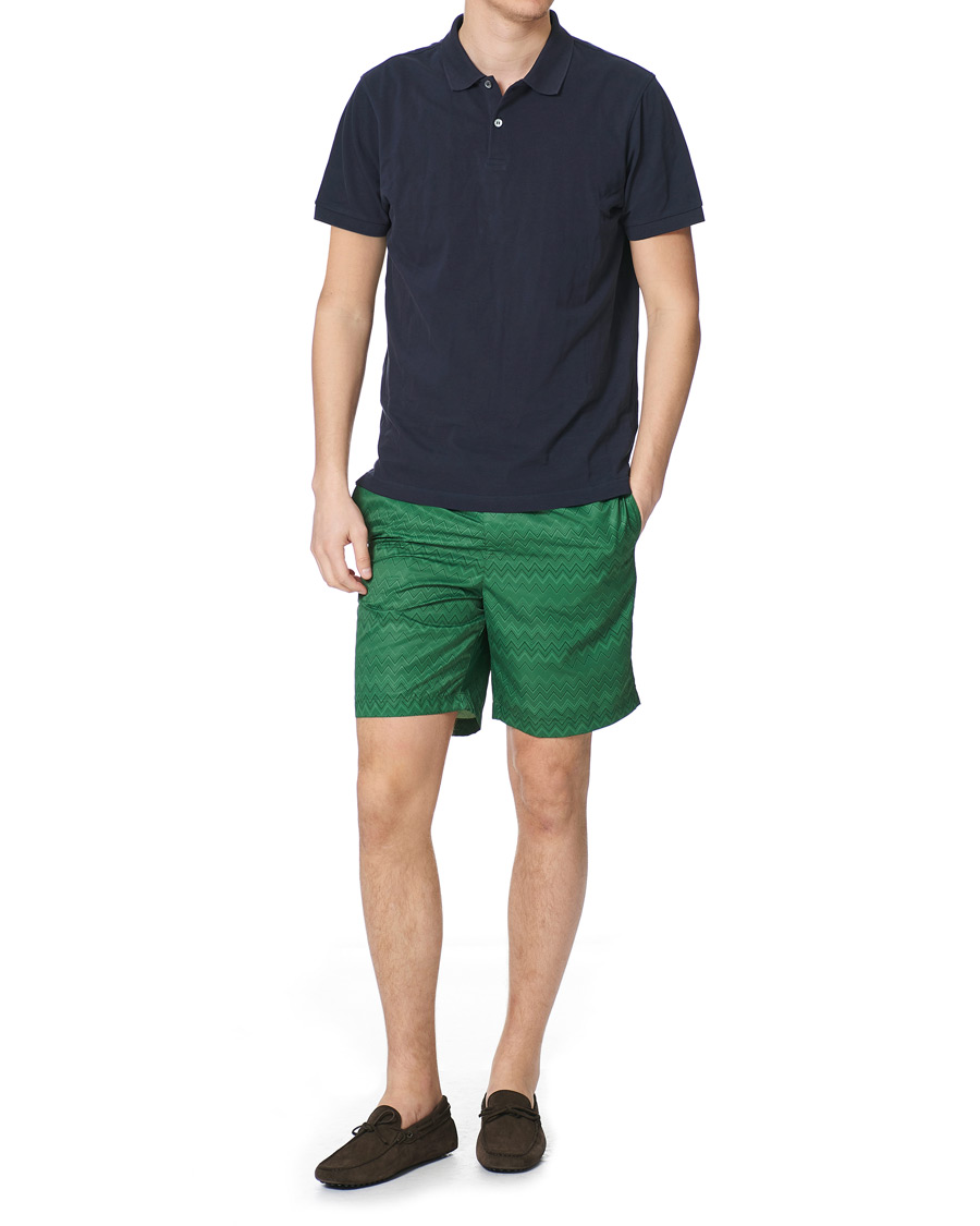 Men | Swimwear | Missoni | Tonal Zig Zag Swim Shorts Dark Green