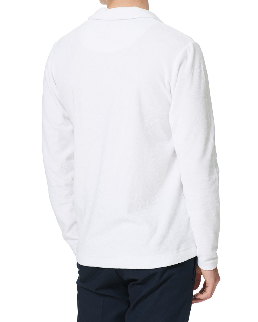 Men | Sweaters & Knitwear | Orlebar Brown | Terry Long Sleeve Polo White