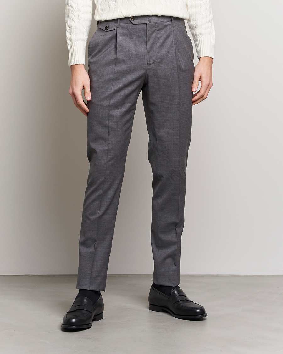 Men | Trousers | PT01 | Gentleman Fit Wool Trousers Medium Grey