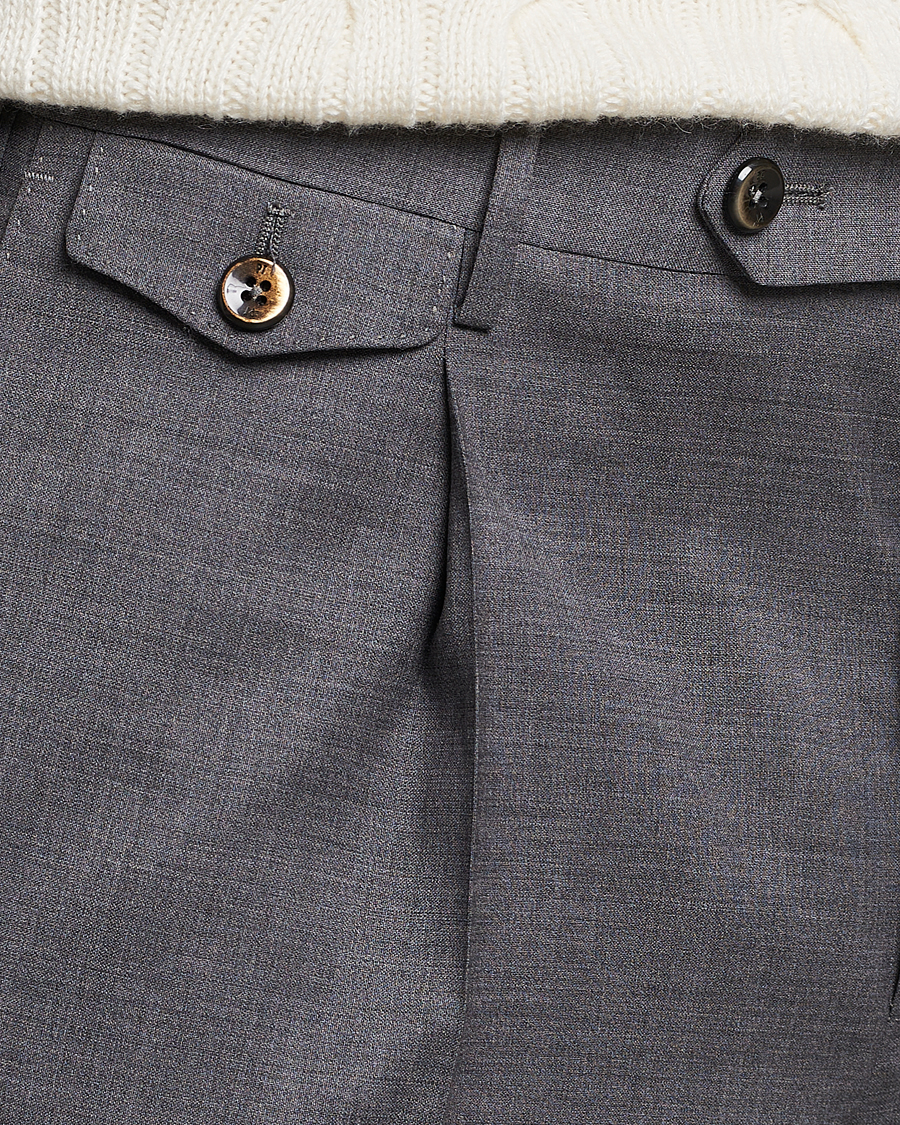 PT01 Gentleman Fit Wool Trousers Medium Grey at CareOfCarl.com