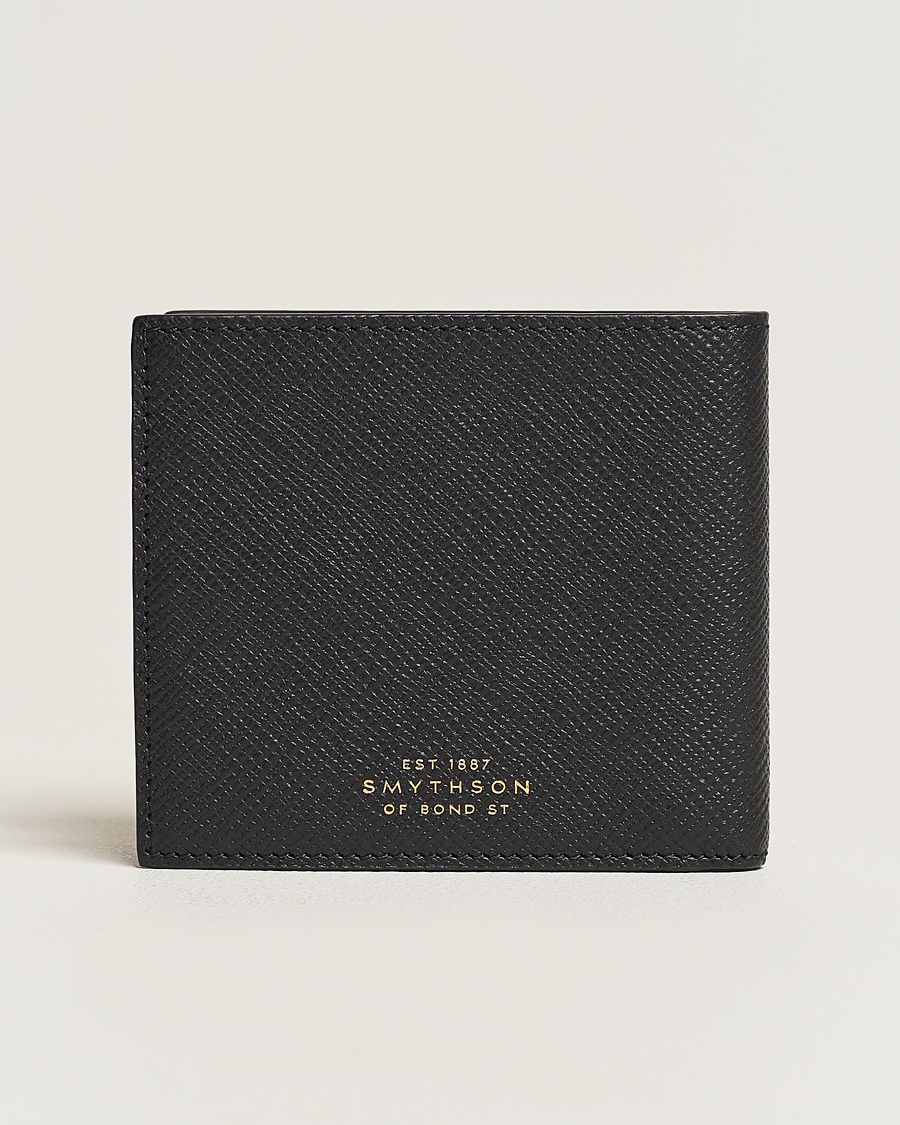 Men | Wallets | Smythson | Panama 6 Card Wallet Black Leather