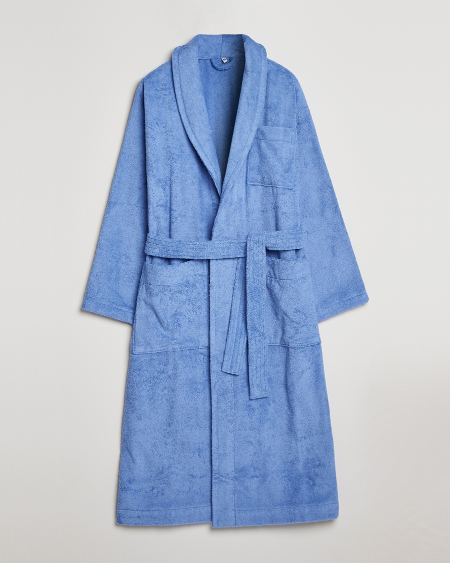 Men | Pyjamas & Robes | Tekla | Organic Terry Classic Bathrobe Clear Blue